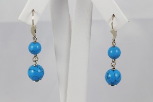 Visací náušnice s tyrkys