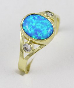 Prsten s opálem syntetickým