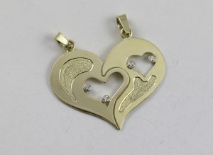 Přívěsek srdce pro dva